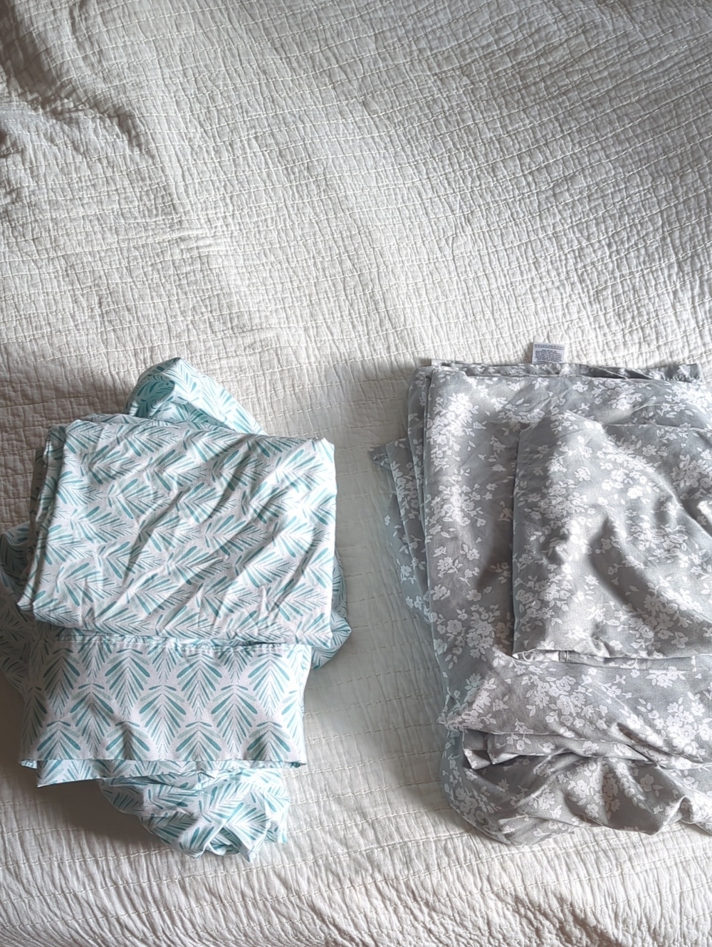 Mainstays Gray Floral Twin XL And Green And White Twin XL Sheet Sets